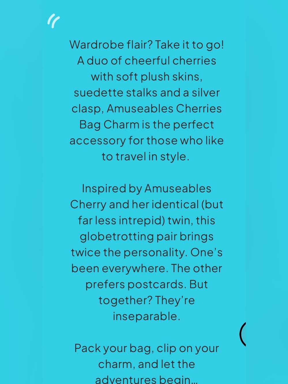 Amuseables Cherries 🍒 Bag Charm - Picture 4 of 6